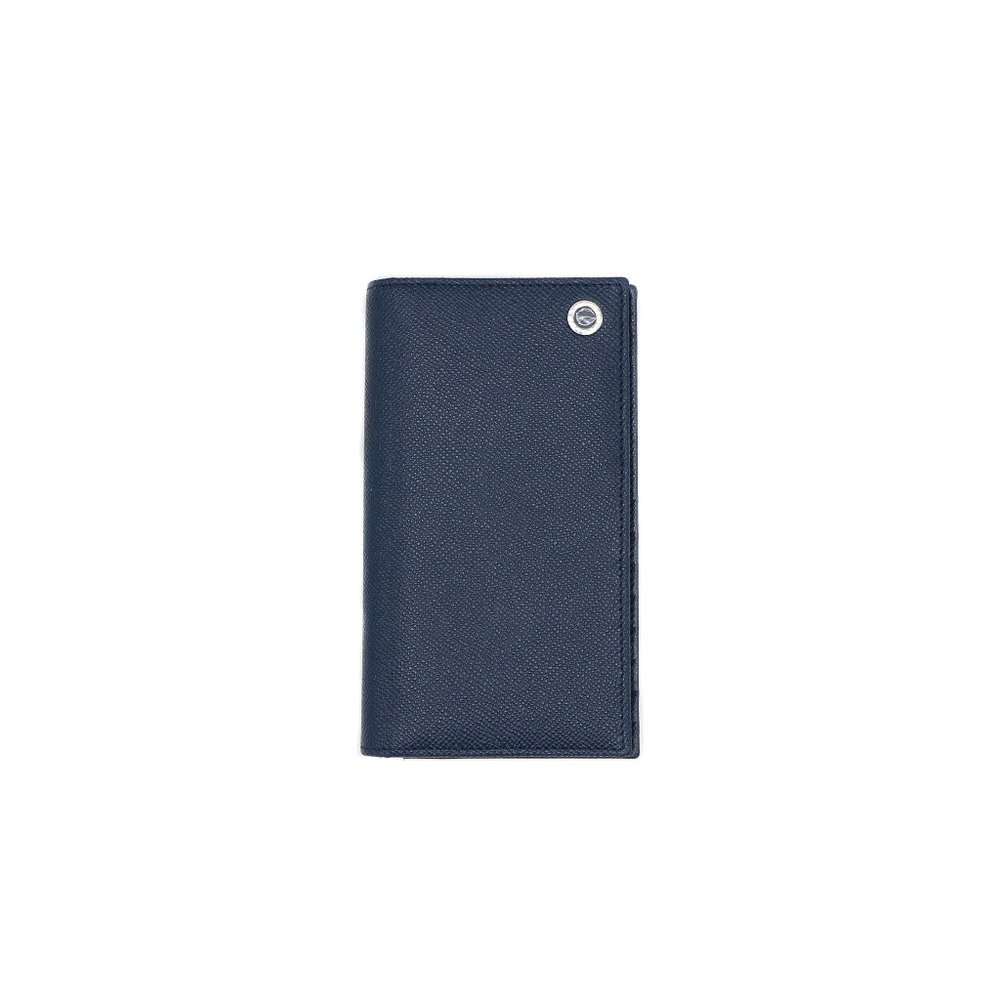 10657-BVLGARI/Bulgari Bifold Blue Calf Leather Wallet